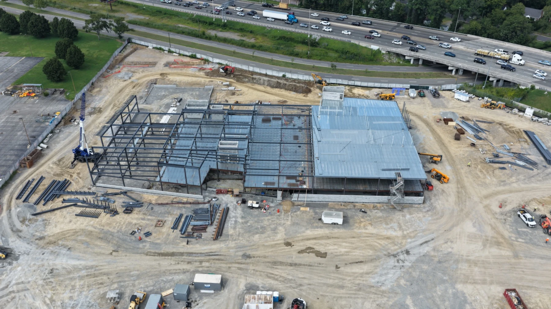 Downward VCU Heart Center structural framing view on August 20, 2026.