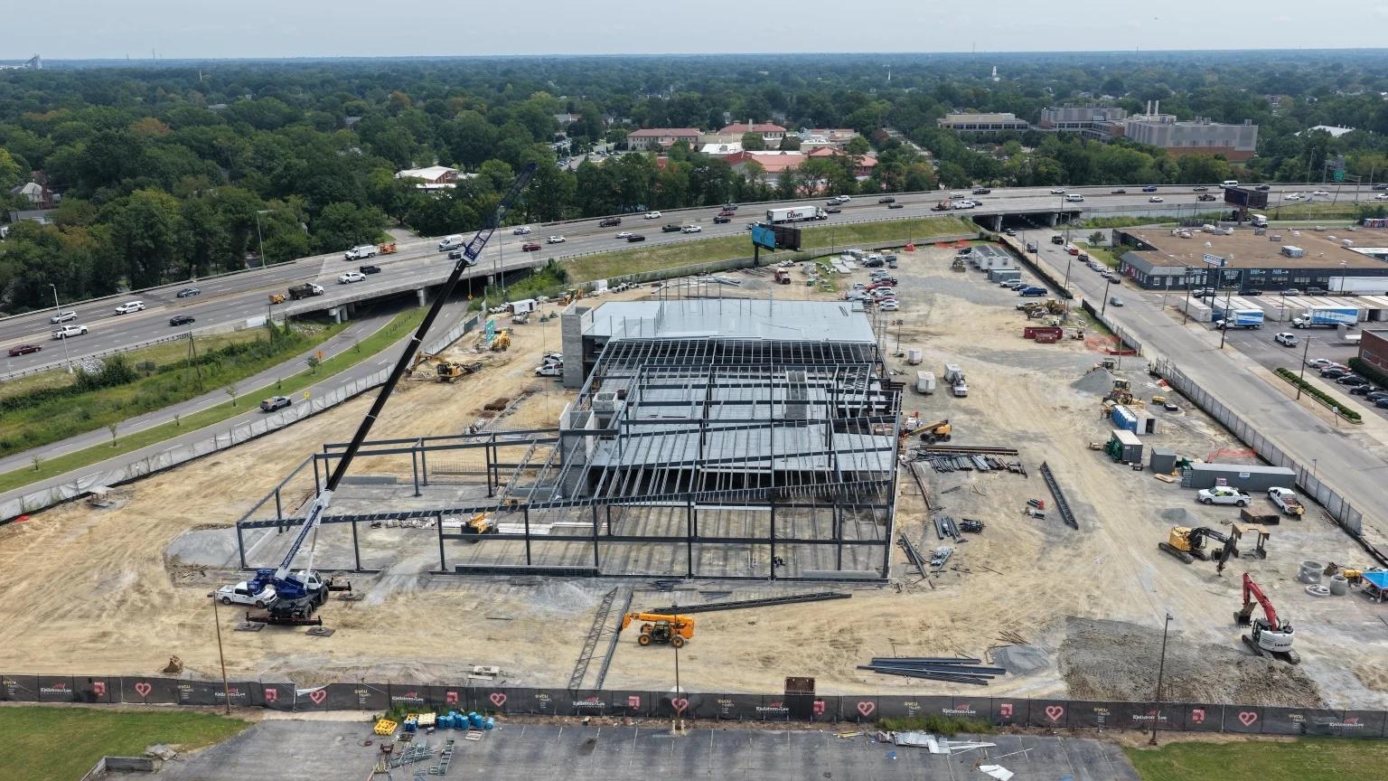Current VCU Heart Center framing development and vertical cores.
