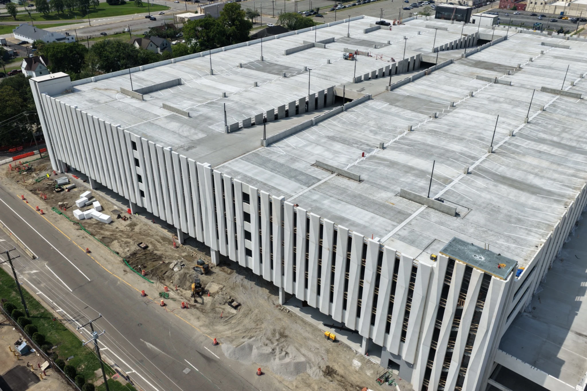 Large structured parking development under construction