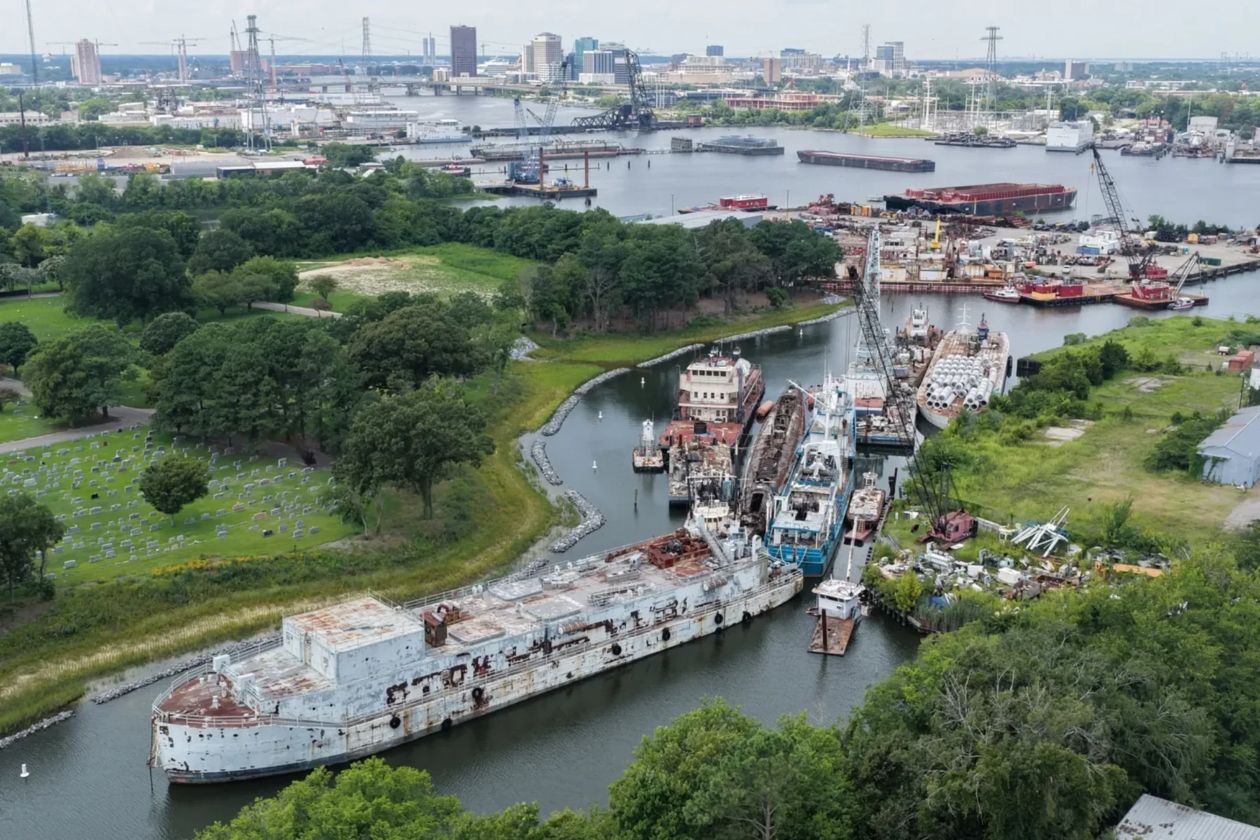 Waterfront shipyard context